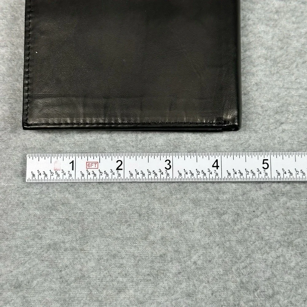 AG Wallets Genuine Leather RFID Bifold Men's Black Cowhide Billfold‎ NEW